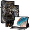 Mldjomid Custodia Protettiva Compatibile con Samsung Galaxy Tab A8 (10.5 Pollici) SM-X200/ SM-X205 2021 Flip in Pelle PU Cover con Supporto e Slot per Scheda Tablet Case (Leone D'oro Nero)