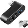 leruiyezs Porta USB Multipla per PC con 3 Porte USB e 1 Tipo-C, Hub USB 3.0 Girevole ad Alta Velocità, Compatibile con Computer, Laptop, for MacBook, Tastiera, Mouse, Stampante, Cuffie, Dispositivi