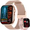 whraills Smartwatch Uomo con ECG, HRV, Pressione Sanguigna, 1,97 AMOLED, Oro | 24H Monitoraggio Cardiofrequenzimetro, SpO2, Sonno, BMI, Temperatura, Mikro-Controllo Rapido Della Salute, IP68