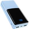 Coblob Power Bank 27000mAh, USB-C PD 30W Caricabatterie Portatile Carica Rapida | USB C (Ingresso e Uscita), Batteria di Riserva Compatibile con iPhone 17 16 15 14 13 12 11 Pro Samsung Xiaomi, Azzurro Cielo
