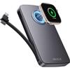 iWALK 10000mAh Power Bank per Apple Watch e iPhone,Grigio | USB-C Cavo, Ricarica Veloce PD 30W, 5W per Apple Watch, LED Display, Design Premium in Alluminio