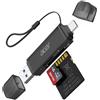 Acer Lettore di schede SD, adattatore per lettore di schede di memoria USB C e USB 3.0, supporta SD/Micro SD/SDHC/SDXC/MMC, compatibile con iPhone 15 Pro, MacBook Pro iPad Pro 2021, Pixel, XPS 13 ecc.