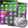 GP Extra Batteria Bottone al litio CR2032 3V | Set da 40 batterie 2032 | Batteria a bottone 2032 da 3V, ideale per AirTag, luci LED, chiavi auto e altro | Lunga durata e a prova di perdite
