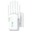 LIYUEGO Amplificatore WiFi 1200 Mbps per Casa, Ripetitore Segnale WiFi 2.4GHz/5GHz | con 6 Antenne ad Alto Guadagno,Supporta 4 Modalità(LAN Gigabit, Modalità Router/AP, WPS)Spina UE per Casa e Ufficio