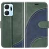 BoxTii Cover per Honor X7A, Custodia in PU Pelle Portafoglio, Magnetica Cover a Libro con Slot per Schede per Honor X7A, Verde