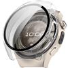 TINGYR Cover Compatibile con Huawei Watch 5 46mm, PC + Vetro Temperato per Proteggere lo Schermo.Trasparente
