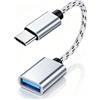 Sooiiyu Adattatore USB C a USB, Cavo OTG Tipo C Maschio a USB Femmina | Adattatore Tipo C, Compatibile con iPhone 17/16/15 Pro Max, iPad, MacBook, Samsung Galaxy S26/S25/S24/S23, Huawei, Argento