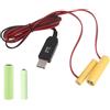 Lerpwige 1 set di eliminatori di batterie AA porta USB adattatore di alimentazione cavo metallico posizione di 2 batterie 1 5 V/LR3 + LR6 Eliminatori di batterie per luci LED Ventilatore giocattolo