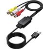 AUTOUTLET Scheda Acquisizione Video USB 2.0 RCA a USB 1080P 30Hz | Ingresso AV Femmina,Video Grabber per RCA a USB,Cavo Integrato 130 cm,per PS2/N64/Wii/SNES/Videocamera