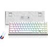 LQXQ Tastiera M68 HE V2 60% Rapid Trigger, effetto hall, cablata | Tema topografica da gioco, RGB con interruttore magnetico per Mac/Win, Bianco
