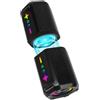 CYBORIS Altoparlante Bluetooth 2 in 1, suono stereo da 30 W, luce RGB, impermeabile, 24 ore di autonomia, Bluetooth 5.4, portatile, per attività all'aperto, viaggi e sport