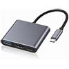 VINDENI Adattatore USB C HDMI, 4K 60Hz USB C to HDMI, Porta HDMI/USB 3.0/PD | Type C to HDMI, 5 Gbps, Ricarica da 60 W, per Samsung, HP, MacBook, TV, Laptop e Altri Tipi di Dispositivi C