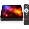 SUKOTOP Android TV Box 14, 4GB RAM + 128GB ROM, processore Quad-Core, 8K UHD, WiFi 6 Dual Band 2,4GHz / 5GHz, Bluetooth 5.0, porta USB 3.0, cavo HDMI incluso e presa LAN