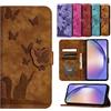 TEDTIKJT Cover compatibile con Honor X8c 6.7 Custodia Pelle PU Flip Magnetica Protettiva a Libro Portafoglio Supporto per Honor X8c Cover,Farfalla Gatto Marrone