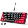 abucow Tastiera da gioco minimalista, portatile, cablata, ultra-compatta, mini imitazione 61 tasti RGB retroilluminata (bianco-nero) (rosso-nero)