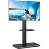 RFIVER Mobile TV Stand con ruote nascoste per TV da 32-70 pollici fino a 40 | Supporto da pavimento per TV portatile, con mensola, girevole e regolabile in altezza, base in legno, salvaspazio
