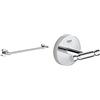 Grohe 40688001 Porta Salviette, Grigio (Cromo), 450 Mm & Gancio Baucosmopolitan Neutral 40461001, Cromo