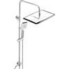 JOHO Colonna Doccia in Acciaio INOX senza Miscelatore Termostatica, Asta Doccia Saliscendi con Soffione e Doccetta, Set Doccia a Pioggia con Soffione 35x25 cm Cromo
