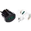 VIMAR Ri.00301N Adattatore Elettrico Tedesco/Francese Con Protezione Sicury, Bpresa +P17/11 & Ri.00316.B Adattatore Elettrico Multiplo Verticale, 3 Prese Universali Con Protezione Bambini Sicury