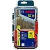 BOSCH CO21 - Set assortito da 21 pezzi con custodia inclusa, punta da trapano in metallo cobalto con codolo a tre punte piatte per applicazioni di foratura in acciaio inox, ghisa, titanio, metallo