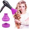 Cutiolly Diffusore Silicone Universale,Diffusore Capelli Ricci,Diffusore Portatile Capelli Ricci,Diffusore Capelli Ricci Universale in Silicone,Diffusore Pieghevole Capelli Ricci (viola)