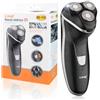 r2digital RASOIO ELETTRICO 3D WIRELESS PROFESSIONALE 3 TESTINE RICARICABILE LAVABILE IMPERMEABILE BARBA BAFFI (R312)