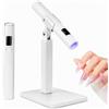 VINDENI Mini Lampada UV LED Unghie, 3W Lampada UV LED Unghie Portatile, Bianco | Torcia UV LED Unghie, 45/60 Timer Lampada UV LED Unghie Piccola, per Unghie, Resina per Estensioni in Gel DIY, Nail Art