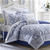 Laura Ashley Set copripiumino ultra morbido di lusso, leggero e confortevole, design elegante per la decorazione della casa, cotone, blu Charlotte, regina