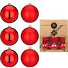 Holly & Jolly - Palline di Natale Festive Red, 6 pezzi | Palline di Natale in plastica, ca. 8 cm, decorazioni per l'albero di Natale in rosso, opache e lucide, decorazioni