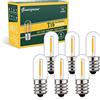 Genixgreen Lampadine a LED E14 bianco caldo 1W T16 Mini Lampadina Tubolare Equivalente 10W, Lampada Frigorifero 2200K Luce Notturna Lampadina Per Lampade da Tavolo Sale, 50Lm, Non Dimmerabile,6 Pezzi