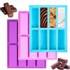 Ousuwo Stampo in silicone per barrette di cereali, stampo antiaderente con 8 cavità, versatile per cioccolato, barrette energetiche e sapone
