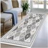 BORKOY Tappeto Corridoio Lungo 1.2 Metri Grigio Geometrico Simmetrico Stile Etnico Antiscivolo - Tappeti Passatoia Cucina Lavabili Morbido per Ingresso Lavanderia Soggiorno 40x120cm