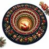 XKrmp Christmas 3D Illusion Rug, Round Santa Portal Non-Slip Floor Mat (C,47.2) | Crystal Velvet Area Carpet - Holiday Vortex Artwork - Indoor Seasonal Accent