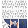 GLOBLELAND 4 Fogli 64 Pezzi di Stabilizzatori per Cucito A Mano Idrosolubili con Motivo Floreale per Ricamo su Tessuto Adesivi per Ricamo Stabilizzatori Lavabili per Principianti Amanti del Ricamo