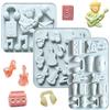 QUNXON 3 stampi in silicone a forma di chiave di musica, a forma di orsetto gommoso, stampo per cubetti di ghiaccio, stampo in silicone per cioccolato, caramelle, torte, budini, cubetti di ghiaccio, sapone