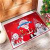 TSLBW Zerbino di Natale 45*70cm Tappetino natalizio antiscivolo Buon Natale Benvenuto zerbino Babbo Natale Pupazzo di neve Tappetino per porta assorbente per interno all'aperto Cucina Camera Decorazione
