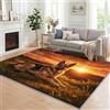 Generic Tappeto morbido e soffice per camera da letto, colore arancione, animali rurali realistici, pastore tedesco, 180 x 240 cm, antiscivolo, lavabile in lavatrice, tappeto morbido a pelo basso, per