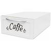 Generico Porta Cialde Caffè in Legno Bianco con 2 Scomparti e Maniglia 30x20x10 cm | Cassetto cialde, Design salvaspazio, Due vani separati, Perfetto per casa e ufficio, Ingombro ridotto