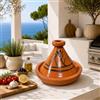 Generico Tajine Marocchino in Terracotta Naturale Decorato a Mano Ø22 x H20 cm - Ceramica Artigianale Tradizionale 0107261008