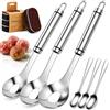 LLELEMAMO Forma Polpette in Acciaio Inox 304, Cucchiaio Porzionatore Manuale, Stampo Rapido per Carne, Pesce e Verdure, Utensile da Cucina (3Pcs)