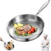 EREYTJ Padella Titanio Puro, Padella in Titanio Non Rivestita con Coperchio, 24/26/28/30 cm Titanium Pro, Resistente ai Graffi, Antiaderente, Padellas Multiuso Premium in Titanium Non Rivestita per Cucina
