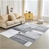 mcc direct Tappeto moderno a pelo corto, lavabile, per soggiorno, camera da letto e corridoio, design a pelo corto neutro (mosaico grigio, 160 x 230 cm)