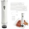 EQULIUS Macchina per sottovuoto portatile, piccola, 60 kPa, potenza di aspirazione per alimenti, senza fili, elettrica, con 30 sacchetti sottovuoto, per cucina, viaggi, campeggio