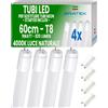 Bratek 4X Tubo Neon Led 60 Cm Luce Naturale, T8 G13, 9W 820 Lumen, Starter Incluso | Tubo Led 60 Cm 4000K per Sostituzione Neon, Durata 25000 Ore, Fascio di Irradiazione Luminosa 320°, 9 WATT, Bianco Naturale