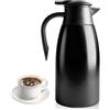 Behogan Caraffa termica 2L thermos per caffettiera, caffettiera in acciaio inox con manico e beccuccio, caraffa a doppia parete isolata sottovuoto, per ufficio e casa (nero)
