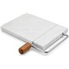Regalarte Tagliere in Marmo Naturale 40 x 26 cm | Filo da Taglio in Acciaio Inox, Ideale per Formaggi, Burro, Torte e Dolci, Superficie Resistente, Design Elegante