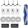 FUANA Kit parti di ricambio per Bosch Spotless Max serie BCRDW3B con | Kit ricambi per Bosch Spotless per Max, spazzola laterale rullo filtro sacchetto polvere