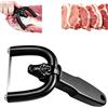 YueYue Tagliagrasso Manuale Per Manzo Maiale, Coltello Acciaio Inox Taglio Veloce Ergonomico, Supporto Curvo a U, Ideale per Barbecue e Steak, Rimuove Grasso Pelle E Tendini，Nero 1PC
