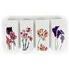 Metrox a1678 - Set di 4 umidificatori in ceramica fiori rossi, piatti, per il fissaggio al termosifone/riscaldamento, evaporatore d'acqua, diffusori, vaso da parete