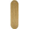 CASAVANI Runner ovale 2,6 x 4 kilim juta tinta unita beige motivo iuta naturale spessore 0,7 cm tessuto a mano tappeto a trama piatta per uso interno ed esterno - ideale per kichen, comodino, Enterway ovale